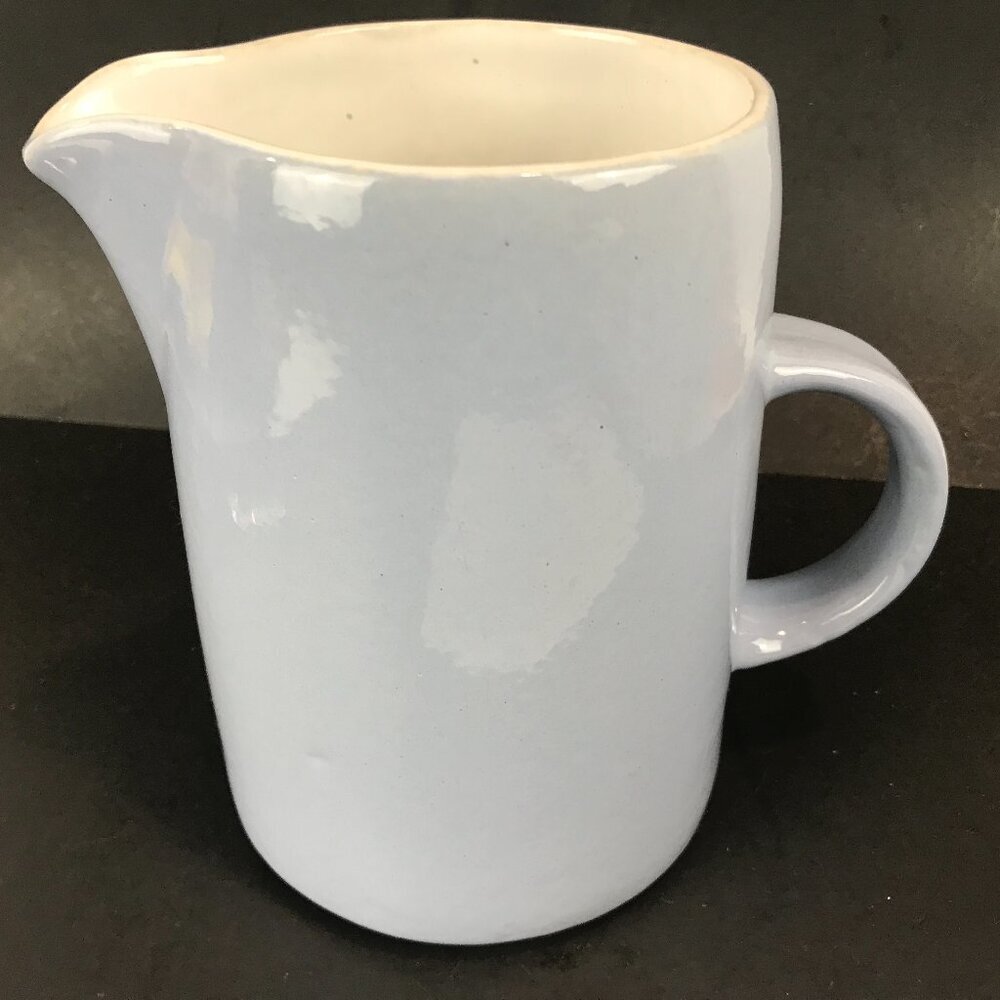 Bornholm Dansk blue ceramic pitcher, 7" x 4"